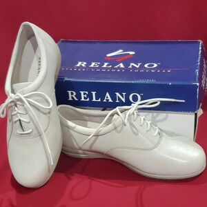 Relano flexy free orthopedic taupe leather lace up comfort shoes nib